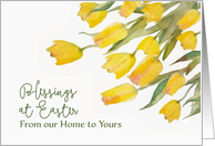 Blessings at Easter From our Home to Yours, Tulip, Watercolor Painting card