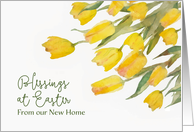 Blessings at Easter From our New Home, Tulip, Watercolor Painting card