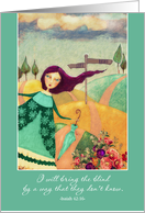 God leads the Way, Christian Encouragement, Folk Art Painting card