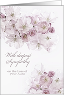 With deepest Sympathy, Loss of Aunt, White Blossoms card