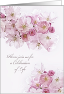 Please join us for a Celebration of Life Service, White Blossoms card
