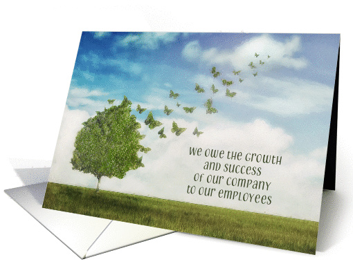 Employee Anniversary, Corporate Card, Landscape, Tree card (1429078)