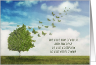 Thank You, Employee Appreciation Card, Landscape, Tree card