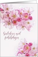 Happy Birthday in Norwegian, Blossoms card