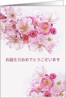 Happy Birthday in Japanese (otanjōbi omedetō gozaimasu), Blossoms card