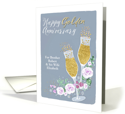 Customizable Brother and Sister-in-Law, Happy Golden Anniversary card