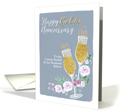 Customizable, Cousin & Husband, Happy Golden Anniversary card