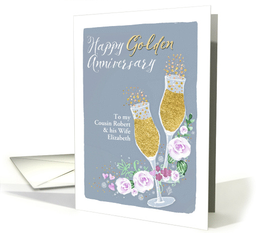 Customizable, Cousin & Wife, Happy Golden Anniversary card (1435448)