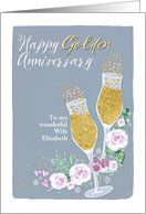 Customizable, For Wife, Happy Golden Anniversary card