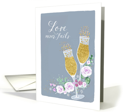 Christian Happy Wedding Anniversary, Scripture, Faux Gold Effect card