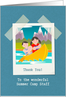 Thank You, Summer Camp Staff, Kids in Canoe card