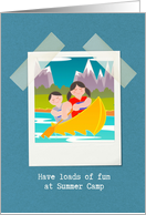 Have Fun at Summer Camp, Kids in Canoe card