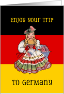 Enjoy your Trip to Germany, German Flag, Vintage German Doll card