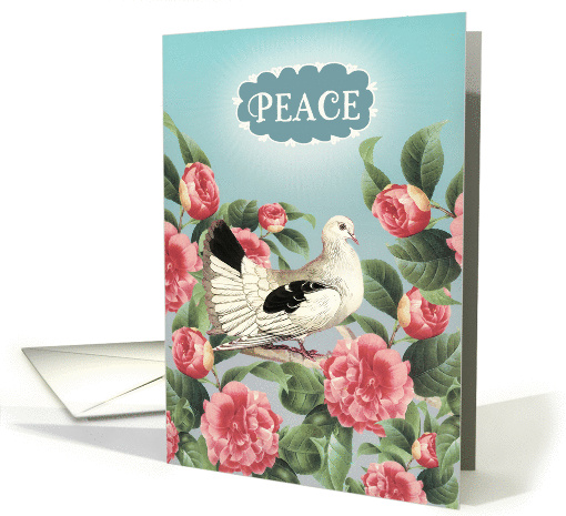 Peace, Christian Encouragement Card, Scripture, Dove, Flowers card