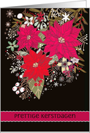 Merry Christmas in Dutch, Prettige Kerstdagen, Poinsettias card