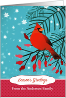Season’s Greetings, Customizable, Cardinal, Berries card