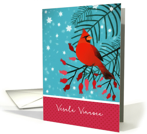 Merry Christmas in Slovak, Cardinal Bird card (1451012)