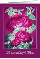 Happy Birthday, Wonderful Mum, Pink and Purple Roses card