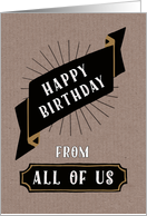 Happy Birthday, From All of Us, Corporate, Craft Paper Look card