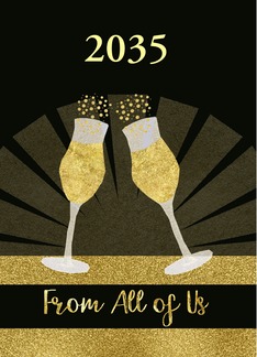 Year Customizable, New Year From All of Us, Gold Effect