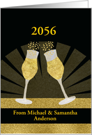 Year and name Customizable, Happy New Year, Champage card