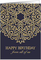 Happy Birthday from all of us, Corporate Card, Gold Effect card