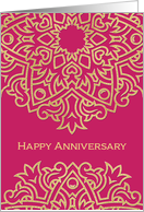 Happy Business Anniversary, Corporate Card, Gold Effect, Magenta Red card