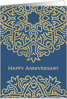 Happy Business Anniversary, Corporate Card, Gold Effect, Blue card