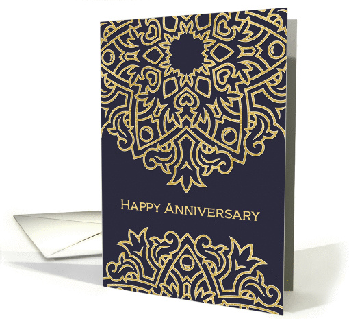 Happy Employee Anniversary, Gold Effect, Dark Grey card (1458404)