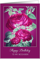 Birthday Blessings to my Neighbor, Purple/Red Roses card