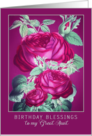 Birthday Blessings to my Great Aunt, Purple/Red Roses card