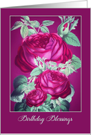 Religious Birthday Blessings, Roses, Painting, Joshua 1:9 card