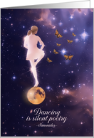 Happy Birthday, Dance Teacher, Ballerina, Galaxy, Stars card