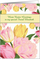 Name and Relationship Customizable, Easter Blessings, Tulips card