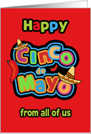 From all of us, Happy Cinco de Mayo, Chili Pepper, Sombrero card