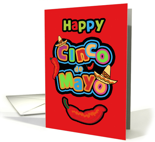 Happy Cinco de Mayo, Chili Pepper, Sombrero card (1467796)