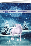 Customizable, Goddaughter, Happy Birthday, Unicorn card
