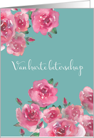 Get Well Soon in Dutch, Van Harte Beterschap, Watercolor Roses card