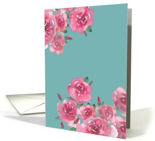 Blank, Any Occasion Note Card, Watercolor Roses card (1470676)