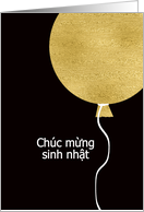 Happy Birthday in Vietnamese, Glitter Foil Effect Balloon card
