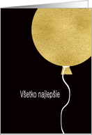 Happy Birthday in Slovak, Gold Glitter/Foil effect card