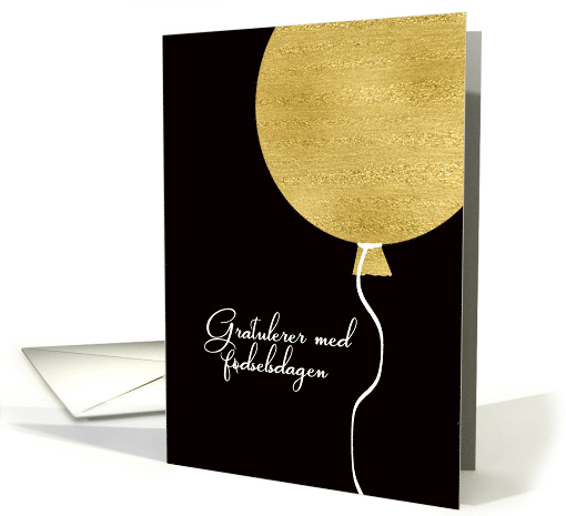 Happy Birthday in Norwegian, Gold Glitter/Foil effect card (1474278)