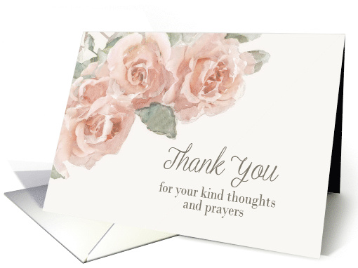 Thank You, Kind Thoughts and Prayers, Watercolor Roses card (1475686)