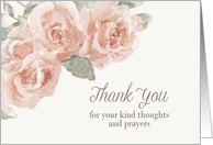Thank You, Kind Thoughts and Prayers, Watercolor Roses card