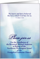 Customizable Bishop Installation Invitation, Religious, 1 John 4:16 card