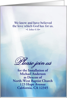 Customizable Deacon Installation Invitation, Religious, 1 John 4:16 card