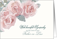 Loss of Father-in-Law, Heartfelt Sympathy, Pale Watercolor Roses card