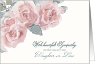 Loss of Daughter-in-Law, Heartfelt Sympathy, Pale Watercolor Roses card