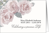 Customizable Invitation Celebration of Life, Watercolor Roses card