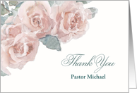Customize, Thank You, Clergy, Memorial Service, Watercolor Roses card